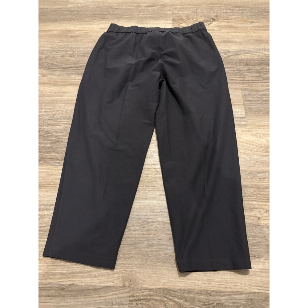 Eileen Fisher Pants Womens Small Black Crepe Ankle Crop Viscose Stretch Pull-On - Picture 3 of 7